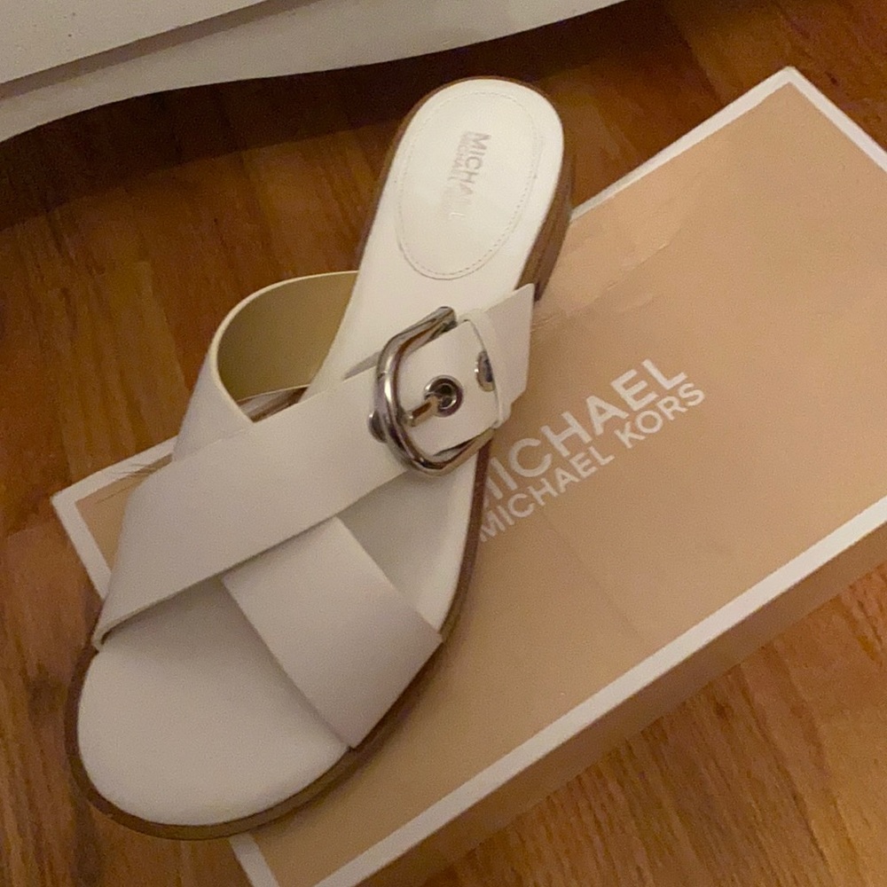 White Micheal Kors Sandals